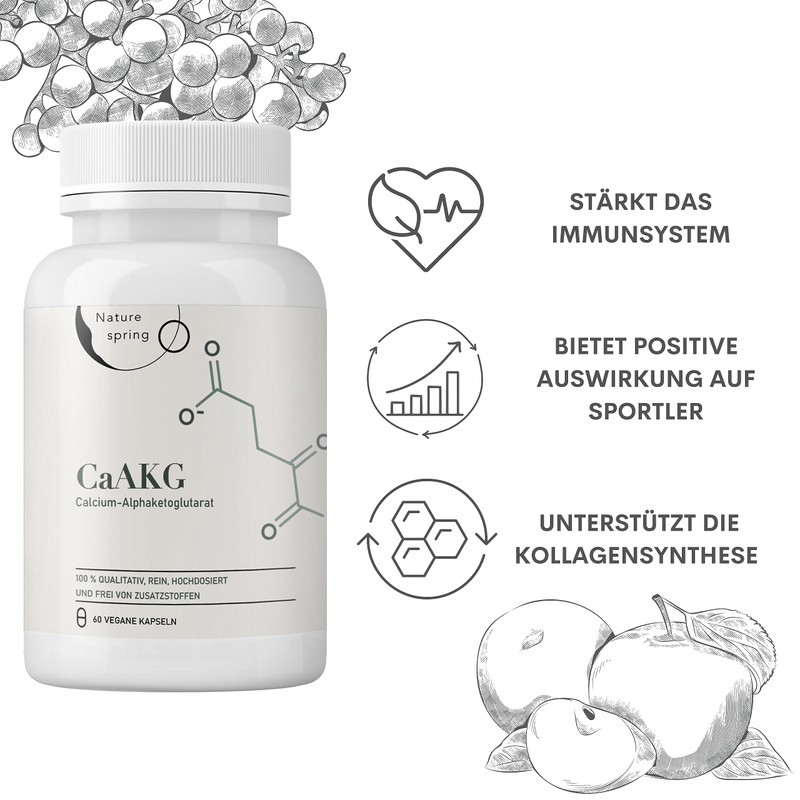 Nature spring® CaAKG Calcium Alphaketoglutarate 60 Capsules High Dose 1000
