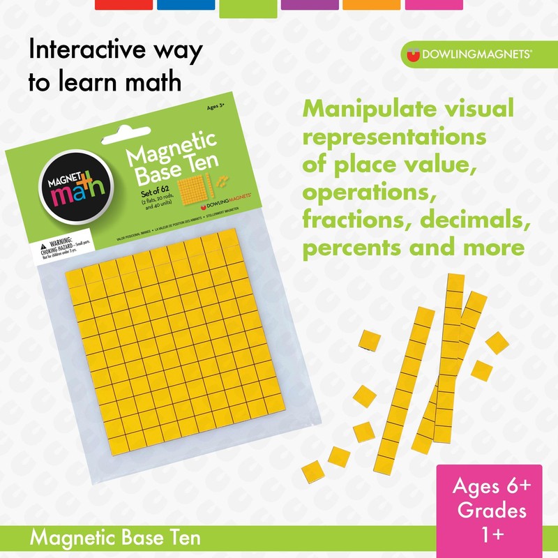 Dowling Magnets Magnetic Base Ten, Set of 62