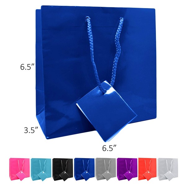 Novel Box® Navy Glossy Laminated Euro Tote Paper Gift Bag