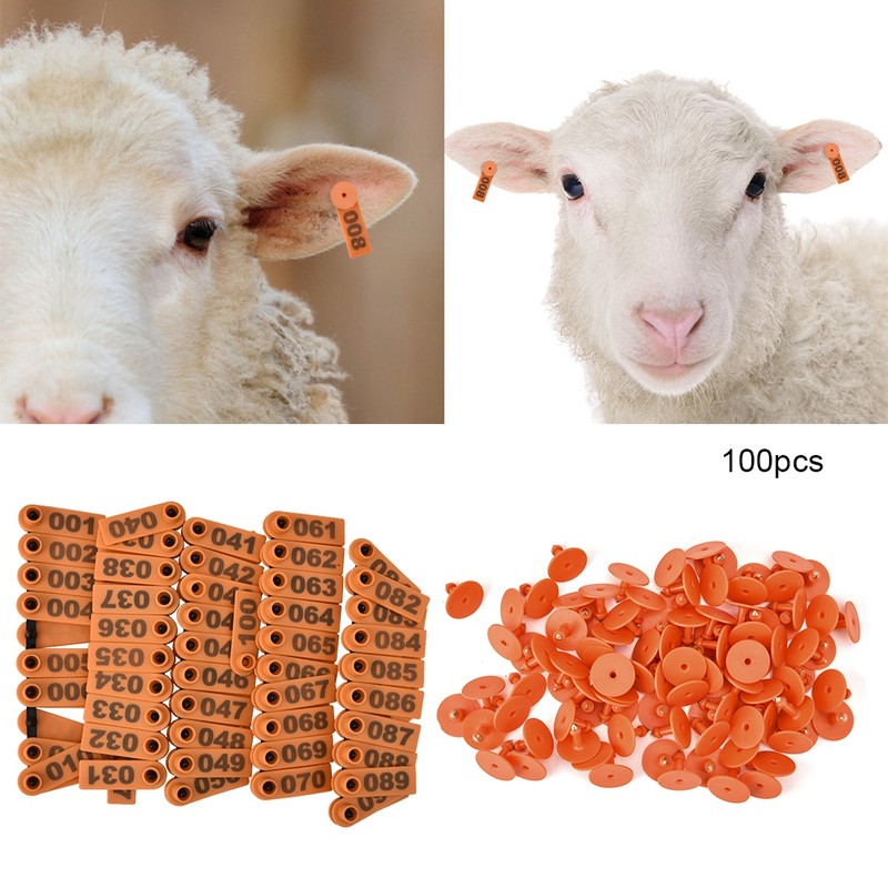 1-100 Number Plastic Livestock Ear Tag Animal Tag for Goat