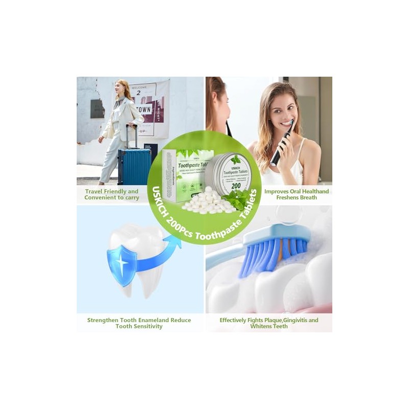 200 Pcs Toothpaste Tablets - Eco-Friendly Nano Hydroxyapatite