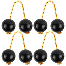 LEKEFETO [4 Pieces] African Rhythm Shaker, Traditional Hand Percussion with 2 Balls per Strand - Perfect for Weddings, Music Lessons & Parties (Graphite Colour)