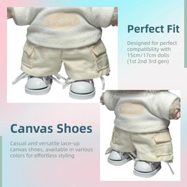 QIXINGWISE 17cm Dolls Shoes, Lace-Up Canvas Sneakers Mini Shoes for 17cm Dolls, Fingerboard Shoes, Mini Finger Shoes, Clothing Accessory for 6.7in Dolls (1 Pair of Purple)