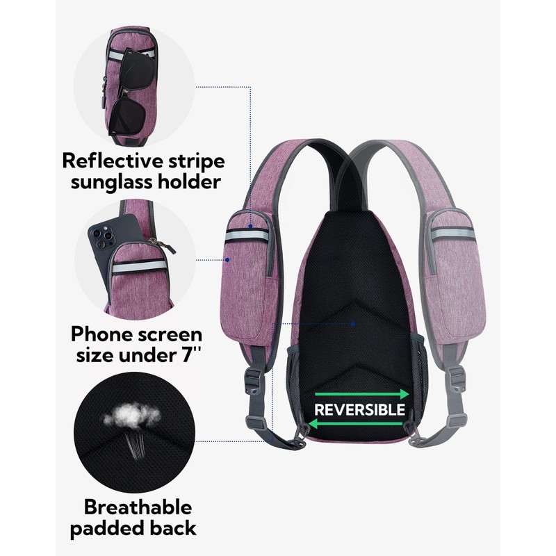 WATERFLY Sling Rucksack, Sling Bag, Shoulder Backpack, Shoulder Bag, Adjustable