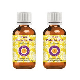 Deve Herbes Pistachio Oil (Pistacia Vera) | Cold Pressed | Pure | Natural | Undiluted | for Diluting Essential Oils | for Skin & Massage | Non-Sticky| Lightweight| Men & Women | 30ml X 2 (2 oz)