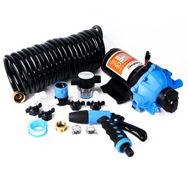 12V DC RV Fresh Washdown Pump Kit, 70PSI7GPM,Marine Self-Priming Water Pump with Pressure Switch, High-Performance RV Fresh Water Pump for Boats,Campers,Travel Trailers,Sprayers,and Yachts