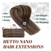 Hetto Extensiones Cabello Natural 50gr 14in Marrón Oscuro Con Ceni