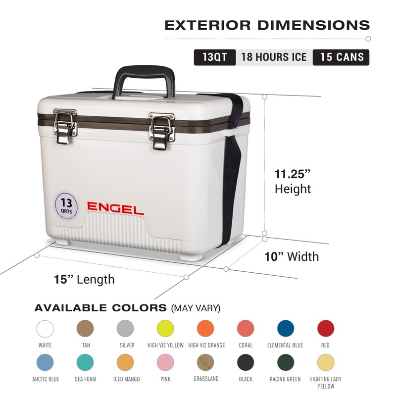 ENGEL UC13 13qt Leak-Proof, Air Tight, Drybox Cooler and Small