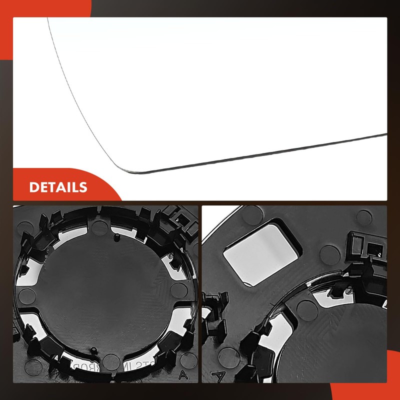A-Premium Right Passenger Side Non-Heated Mirror Glass with Backing Plate