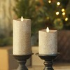 Luminara Realistic LED Moving Flame Pillar Candle, Gold Metallic Glitter,