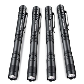 COSMOING LED Pen Flashlight (4 Pack), Pen Light Flashlight, IP54 Waterproof Super Bright Pocket Penlight for Emergency, Inspection, Medical