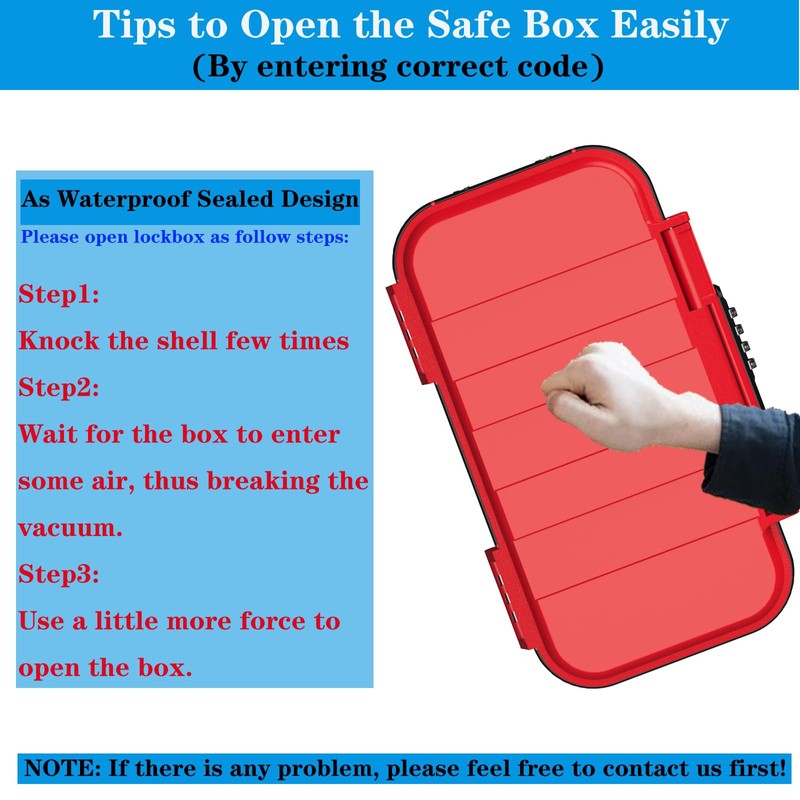 AMIR Travel Safe Lock Box, Waterproof Combination Security Cash Box,