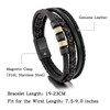 JSNOM Mens Leather Bracelet Gifts: Braided Leather Bracelet for Christmas