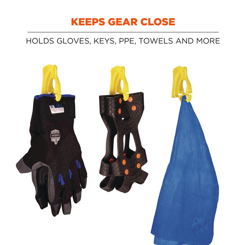 Ergodyne Squids 3405 Glove Clip Holder with Belt Clip, Lime