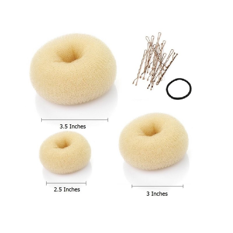 Beaute Galleria 3 Pieces Hair Donut Bun Maker Ring Style