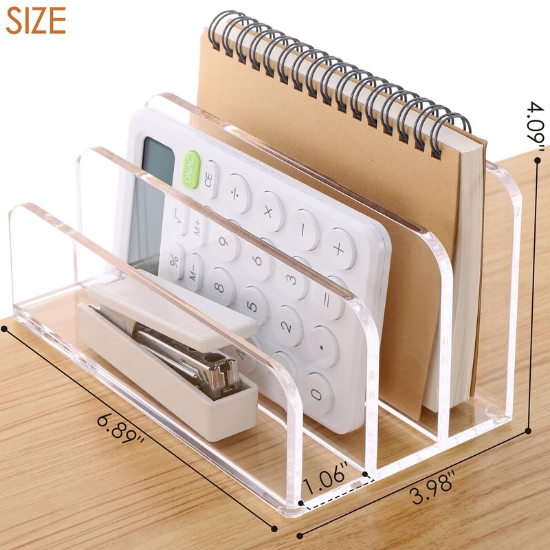 SANRUI 3 Compartments Mail Organizer Letter Holder for Desk ,Vertical