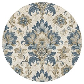 Eizlang Retro Floral Pattern Round Placemats Set of 4, 15inch Washable Heat Resistant for Farmhouse Dining Table Non-Slip Indoor Outdoor Party Place Mats Kitchen Dining Decoration