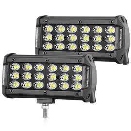 OFFROADTOWN 7 Inch LED Light Bar 2PCS 108W Triple Row LED Pods Spot Beam Offroad Fog Driving Lights Waterproof LED Work Lights Backup Lights for Trucks UTV ATV Jeep Golf Cart Boat Mower