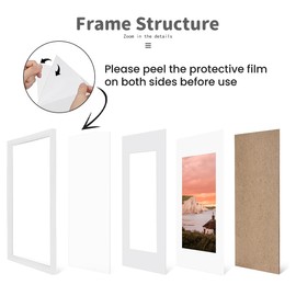 5x7 Picture Frame Set of 4, Picture Frames Collage Wall Decor,4x6 with Mat or 5x7 Without Mat, photo Frame Set for Wall Gallery Decor, Hanging or Tabletop Display, White