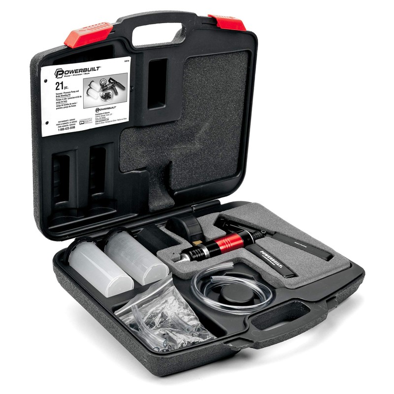 Powerbuilt Vacuum Pump Set with Hoses, Repair Components and Hydraulic