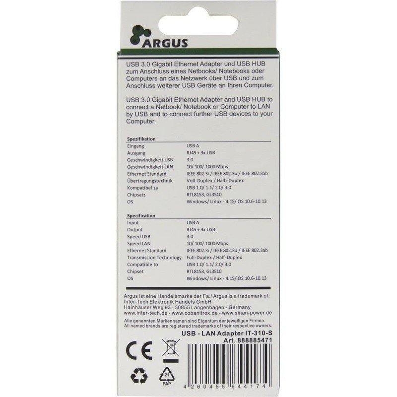Inter Tech LAN Adapter Argus IT-310-S