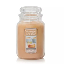 Yankee Candle Pumpkin Maple Crème Caramel Scented Candle, Large 22 oz. Jar NEW