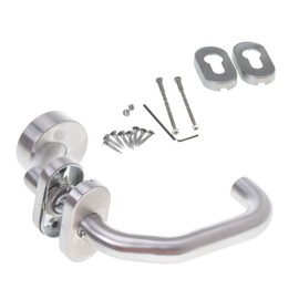 Aqbau® Door Handle with Door Knob Stainless Steel Cylinder Shape Door Knob Rosette PZ