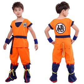 UPENC Dragon Children's Cosplay, Son Goku, Goji, Halloween, Costume, Kids, Popular, Martial Arts Uniform, Kamesenryu, Kamesenjin, 7-Piece Set, Cultural Festival, Parties, Disguise, Includes Tattoo