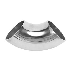 Motoforti 90 Degree Mandrel Bend Elbow Car Modified Exhaust Pipe Tubing Piping 1.5" Inch OD Thickness 1.5mm/16GA 38x100x1.5mm SS316 Stainless Steel Silver Tone