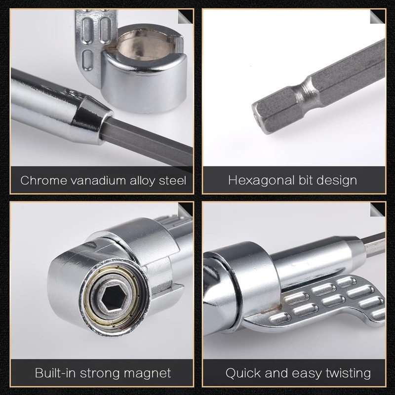 HOHXEN 105° Angle Wrench, 105 Degree Right Angle Drill Adapter