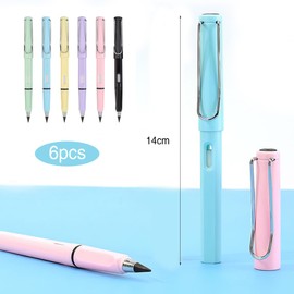 Vikrami lighting Pack of 5 Metal Inkless Pencils, Eternal Pencil, Magic Pencil with 5 Interchangeable Head and 5 Erasers, for Children and Adults from 3 Years (Multi-Colour)