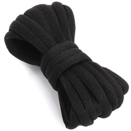 VSUDO 31" Oval Black Shoe Laces for Sneakers, Half Round Athletic Basketball Shoelaces, Running Sport Shoestrings [1 Pair-Black-080CM]