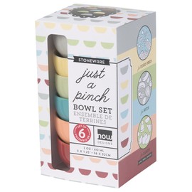 Now Designs Canyon Stoneware Pinch Bowl Set of 6