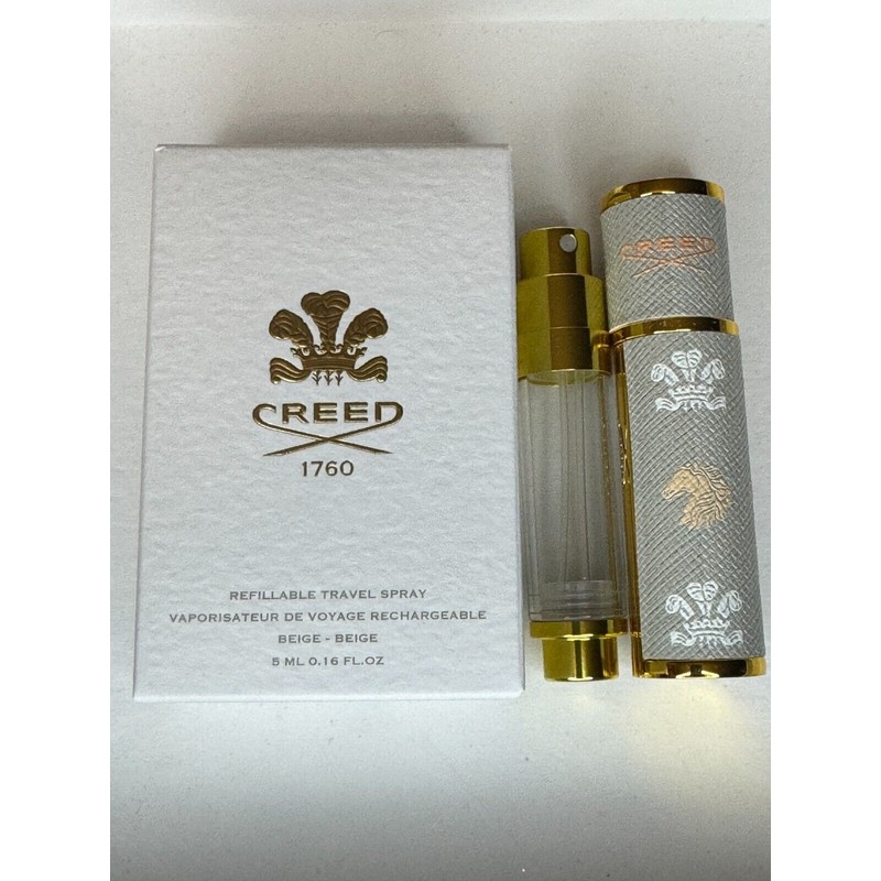 Creed Leather Travel Atomizer Beige Magnetic Cap 5ml/0.16 oz BRAND