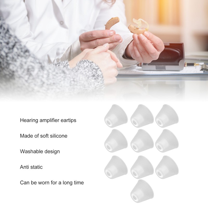 10pcs Replacement Earbud Silicone Cone Shaped Earbud Tips Set for