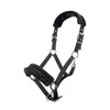 HKM Nylon Head Collar Glitter With Polar Fleece Lining Black