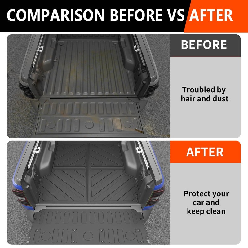 powoq Truck Bed Mat Compatible with 2022-2024 Ford Maverick Tailgate