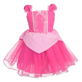 Lito Angels Princess Aurora Costume Dress for Baby Girls Sleeping Beauty Fancy Dress Summer Dress Hot Pink Size 18-24 Months 92