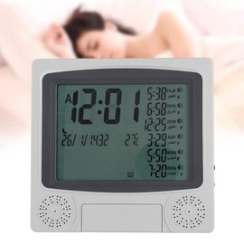 WGFOIP Azan Clock, Automatic Worldwide Digital Prayer Desk Clock Mulsim Prayer Alarm for All Prayers(No Battery)