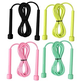4Pcs Cuerda para Saltar Niño,2.8m Comba de Saltar Ajustable con Mango Madera y Cuerda de Algodón, Niños y Niñas Cuerda Para Saltar para Fitness, Pérdi