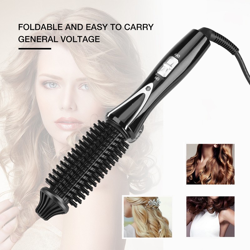 Ceramic Tourmaline Foldable Anion Hair Brush Curler Hair Curling Iron