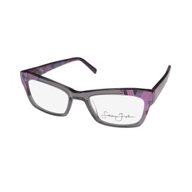 Sean John 6027 Cat Eye Eyeglass Frame/Glasses Colorful Celebrity Designer Womens [52-19-145, smoke crystal]