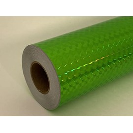 Roll of Prism Tape, Holographic 1/4'' Mosaic (4 inch x 25 ft, Fluorescent Green)