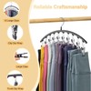 [2 Pack], Multi-Clip Pants Hangers with 10 Clips, Metal Yoga