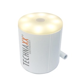 Technaxx Mini Battery-Powered Air Pump TX-261 with 1360 mAh Battery for Inflating Air Mattresses, Inflatable Beds, Pillows, Swimming Rings and Toys - 5 Nozzles, Charging Cable, Storage Bag