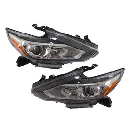 BST BSSP Halogen Headlight Headlamp w/Chrome Housing Black Beze Compatible with 2016 2017 2018 Nissan Altima Driver Side LH & Passenger Side RH 260609HS0A 260109HS0A