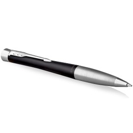 PARKER Urban Twist Ballpoint Pen | Muted Black with Chrome Trim | Medium Point Blue Ink Refill | Gift Box
