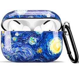 Funda compatible con AirPods Pro de 21 generación, funda protectora de TPU suave, para AirPod Pro 2022 2019, 21 generación con llavero, cielo...      