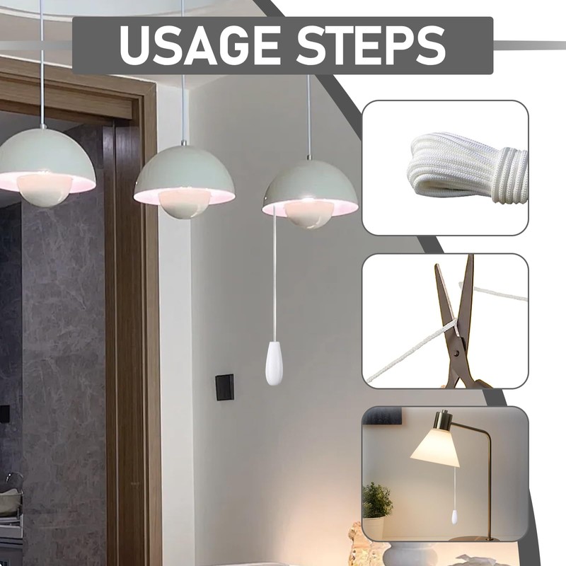 REBUCINA 2PCS Bathroom Light Pull Cord Pull Cord Handle with