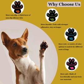 Phaechild Dog Paw Pads Anti-Slip Grips,Dog Paw Protectors for Senior Dogs on Hot Pavement,Provides Traction to Keep Them from Slipping on Smooth Floors 20 sets-80 Pads Black XXXL